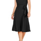 Vestido midi com cinto feminino Charter Club, preto profundo, tamanho pequeno, extragrande