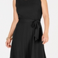 Vestido midi com cinto feminino Charter Club, preto profundo, tamanho pequeno, extragrande