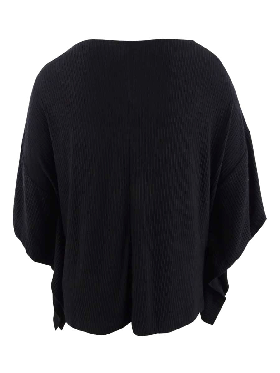 Alfani Plus Knit Cape Poncho Top Preto Tamanho 0X