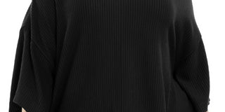 Alfani Plus Knit Cape Poncho Top Preto Tamanho 0X