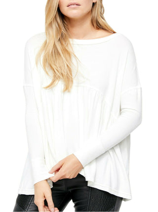 Camiseta feminina Forever Your Drape da Free People, branca, tamanho X-G
