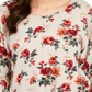 Suéter feminino estampado com bainha amarrada, estilo &amp; co, bege, multifloral, tamanho pequeno M