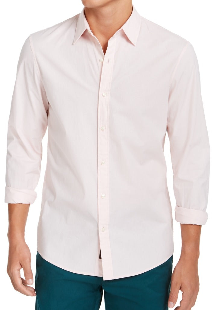 Camisa Masculina Michael Kors Classic Solid Stretch Rosa Tamanho P