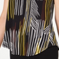 Camiseta feminina estampada com decote em V da Alfani, preta, tamanho pequeno