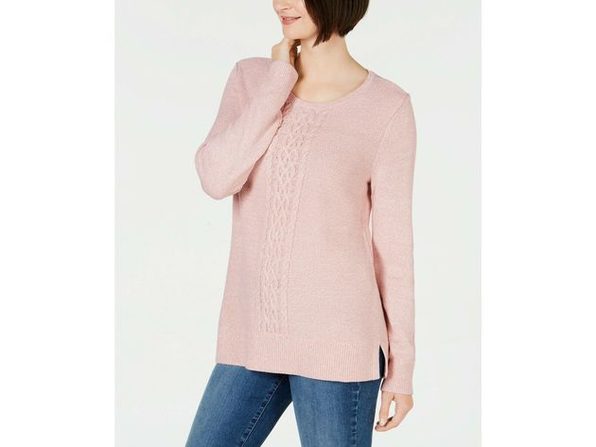 Karen Scott Suéter Feminino de Tricô com Painel Rosa Tamanho X-G