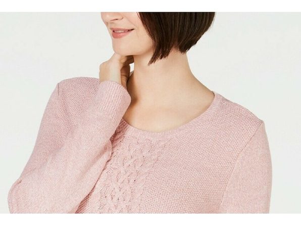 Karen Scott Suéter Feminino de Tricô com Painel Rosa Tamanho X-G