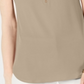 Blusa feminina sem mangas com zíper JM Collection, marrom, tamanho médio