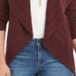 Cardigan Pointelle Feminino Estilo &amp; Co Roxo Tamanho Grande