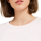 Suéter feminino Maison Jules com gola redonda e manga 3/4 canelada, rosa, tamanho extragrande