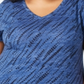 Camiseta feminina estilo &amp; co, gola V, manga curta, azul, tamanho X-S