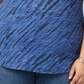 Camiseta feminina estilo &amp; co, gola V, manga curta, azul, tamanho X-S