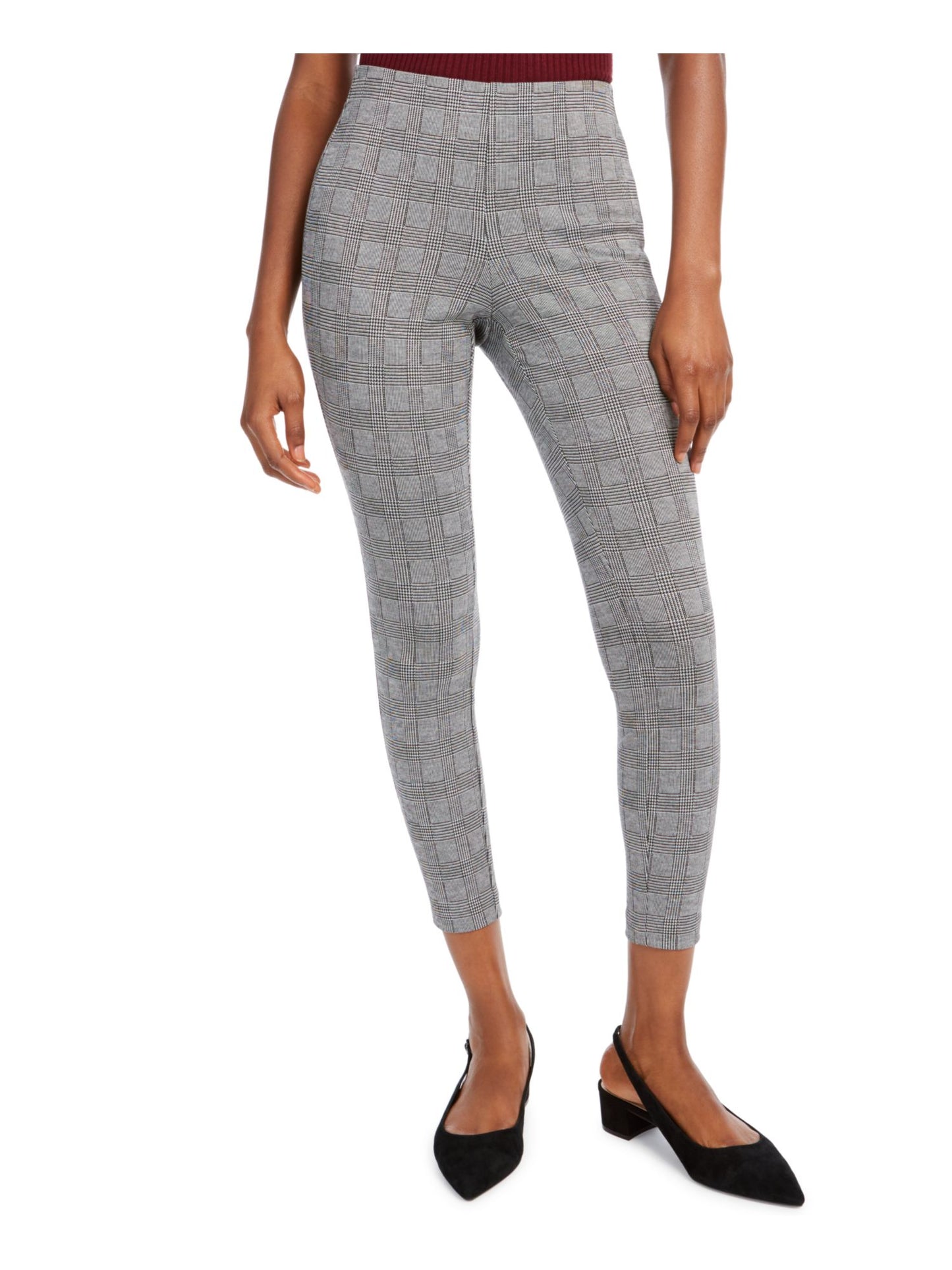Calça skinny xadrez feminina Maison Jules para usar no trabalho, cinza, tamanho XS