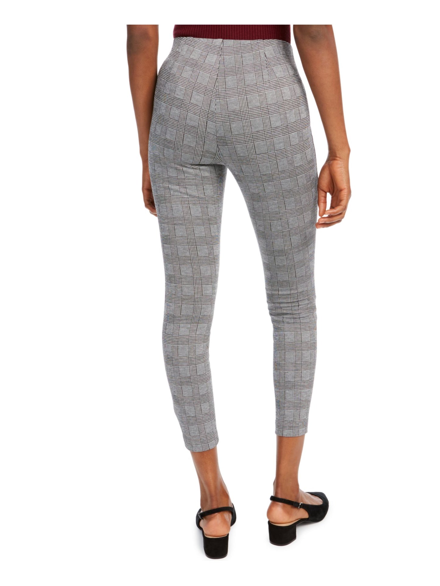 Calça skinny xadrez feminina Maison Jules para usar no trabalho, cinza, tamanho XS