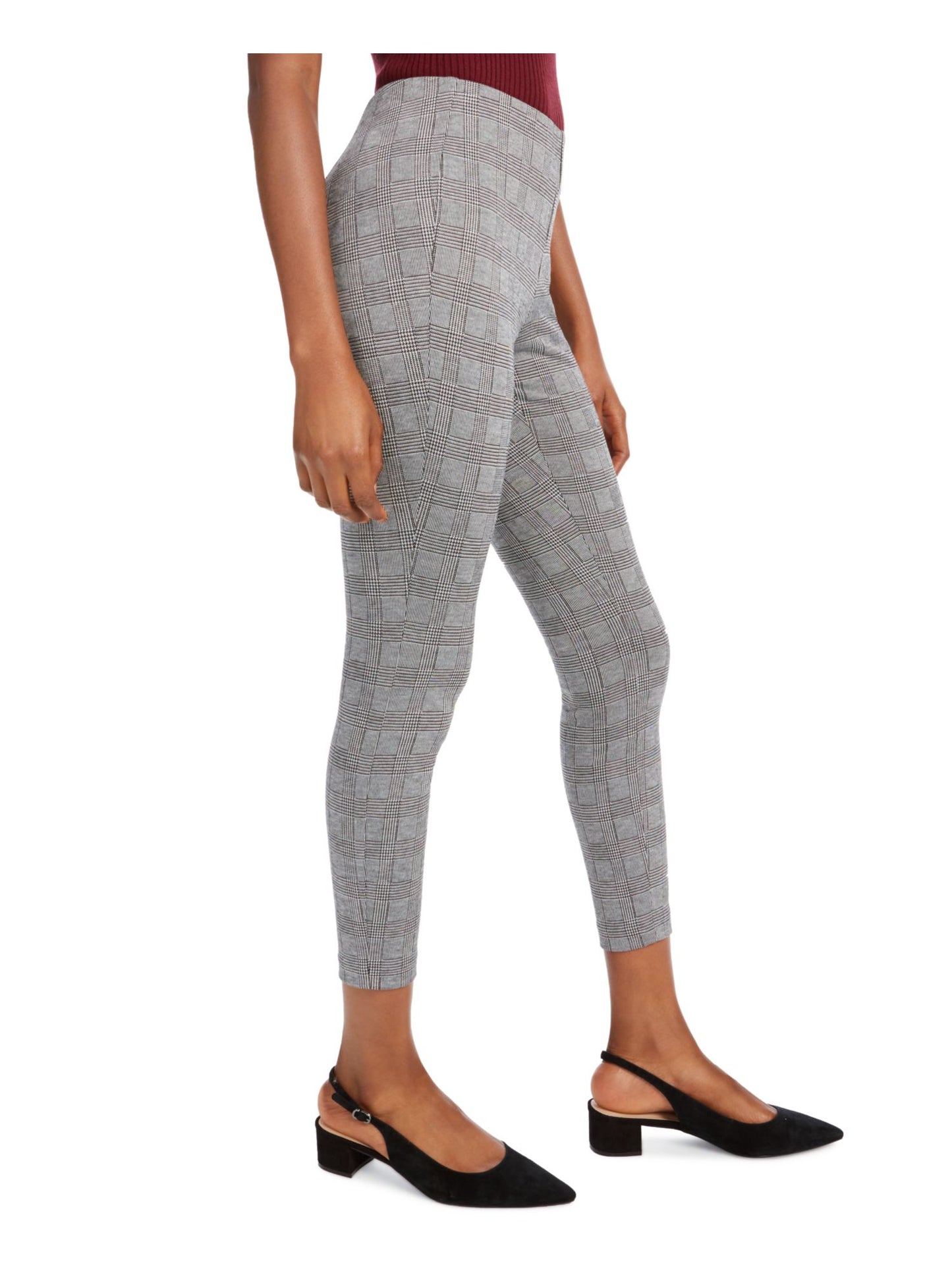 Calça skinny xadrez feminina Maison Jules para usar no trabalho, cinza, tamanho XS