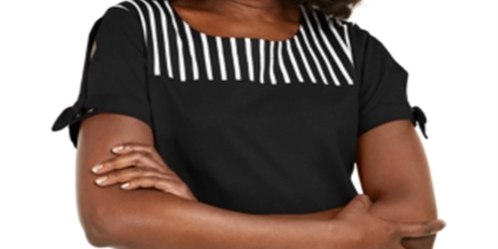 Karen Scott Top Listrado Feminino Preto Tamanho P