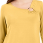 Túnica feminina assimétrica com anel JM Collection, amarela, tamanho XX-grande