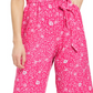 Macacão feminino com cinto estampado Charter Club, rosa, tamanho 4