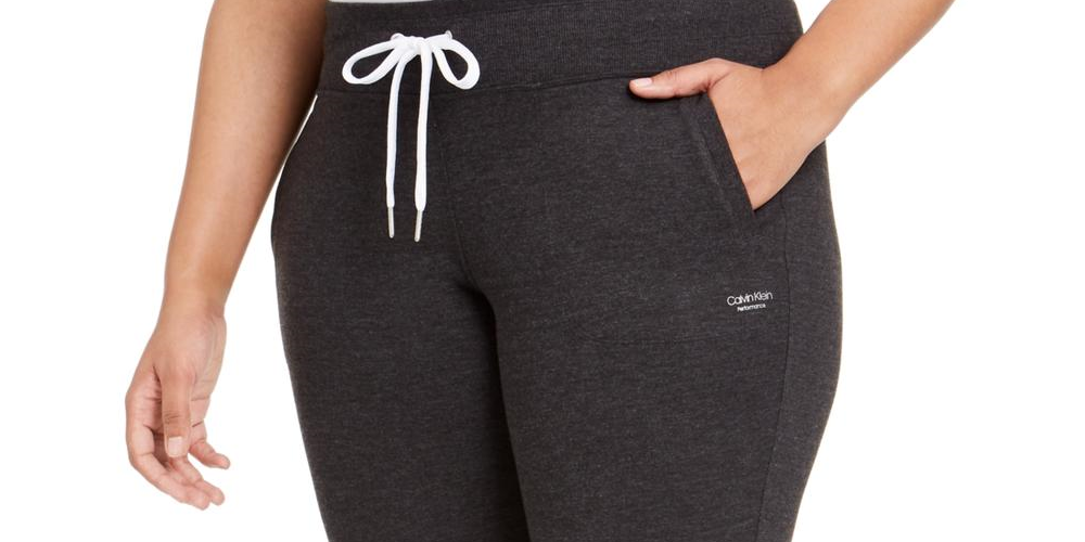 Calça jogger feminina Calvin Klein Plus Fitness - Cinza, tamanho 3X