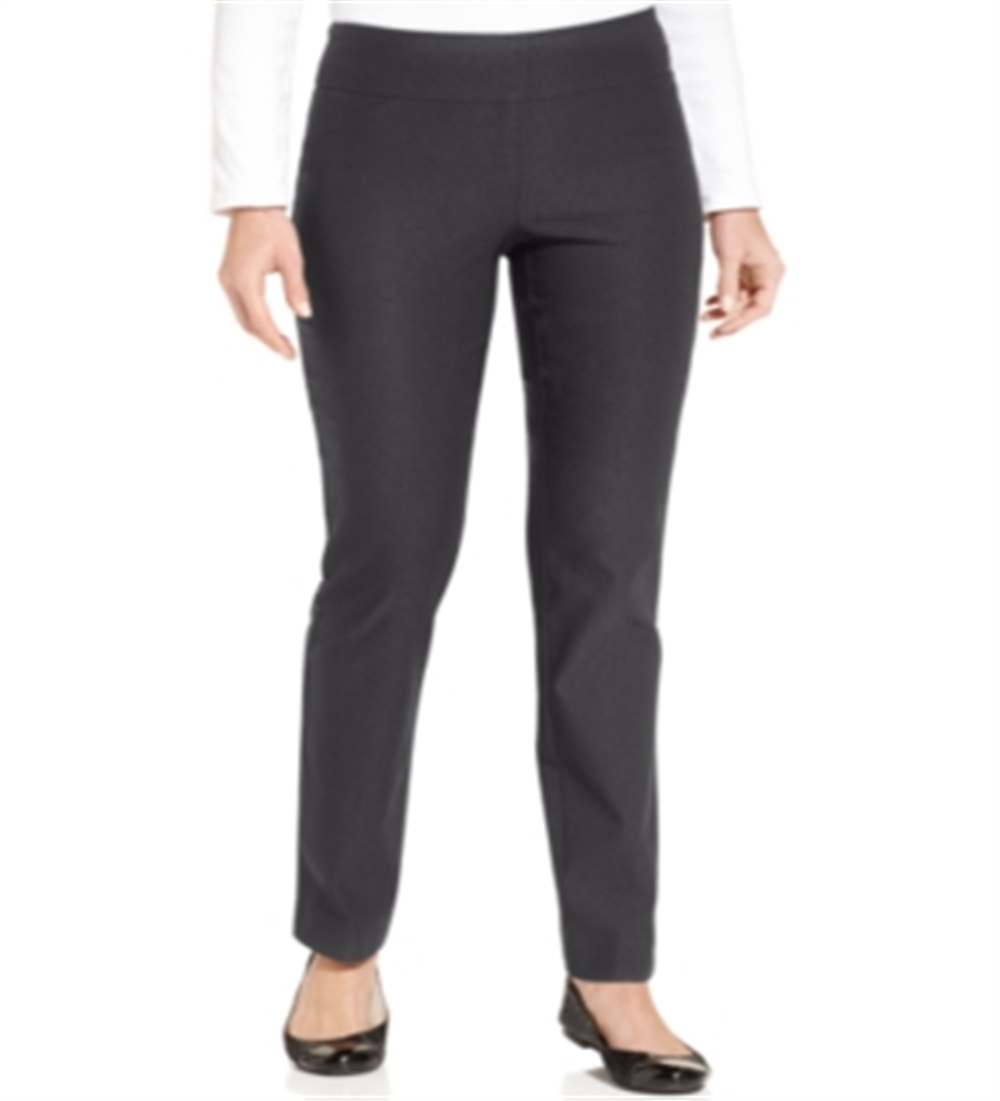 Calça feminina Charter Club Cambridge Tummy Control Slim Leg, cinza, tamanho 14X4