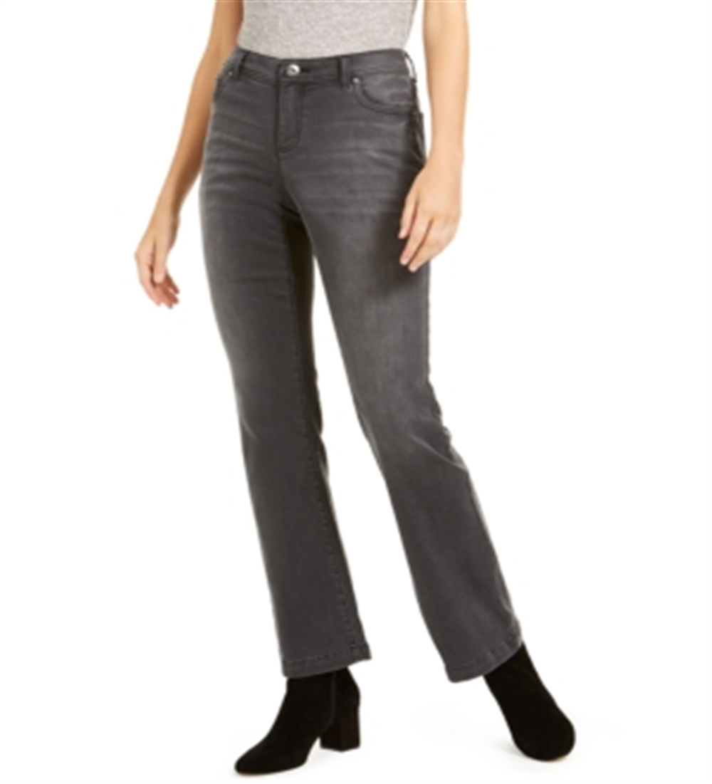 Calça jeans feminina Curvy Fit Finity Bootcut da INC International Concepts, preta, tamanho 4