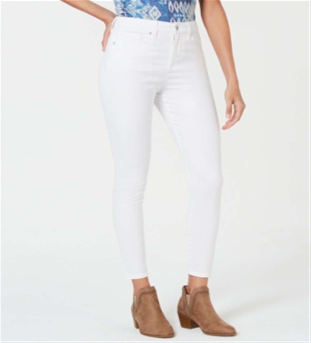 Calças jegging femininas de cintura alta sem costura Style &amp; Co, brancas, tamanho 16
