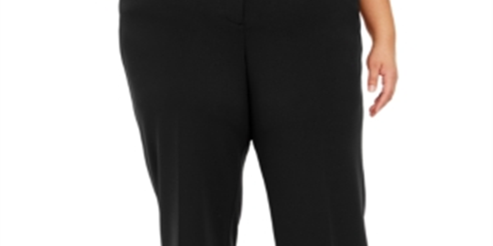 Calça feminina plus size com controle de barriga e curvas JM Collection, preta, tamanho pequeno