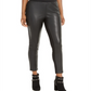 Leggings femininas Thalia Sodi com frente em couro sintético, pretas, tamanho pequeno