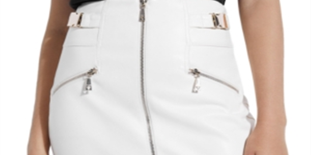 Saia Guess Feminina Demetria Fivela Branca Tamanho 0