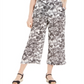 Calça Capri Feminina Estampada Perna Larga Charter Club Branca Tamanho P
