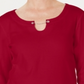 Blusa feminina Karen Scott manga três quartos vermelha tamanho X-S
