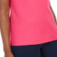 Blusa feminina Karen Scott com decote dividido e acabamento em crochê, rosa, tamanho médio