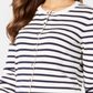 Cardigan feminino listrado com fecho de alavanca Charter Club, branco - listras azul-marinho, tamanho pequeno P