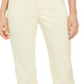 Jeans feminino estilo &amp; co com controle de barriga e perna reta, amarelo, tamanho 14