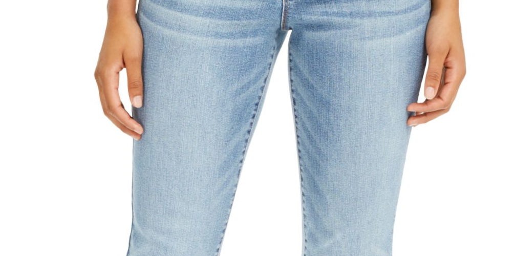 Calça jeans feminina curta com bainha dupla e perna reta da INC International Concepts, azul, tamanho 16