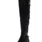 Botas de montaria femininas American Rag Adarra Wide Calf pretas tamanho 6,5 M