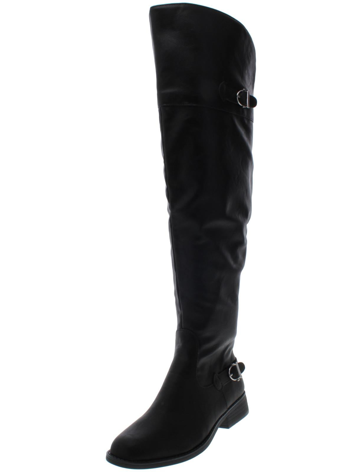 Botas de montaria femininas American Rag Adarra Wide Calf pretas tamanho 6,5 M