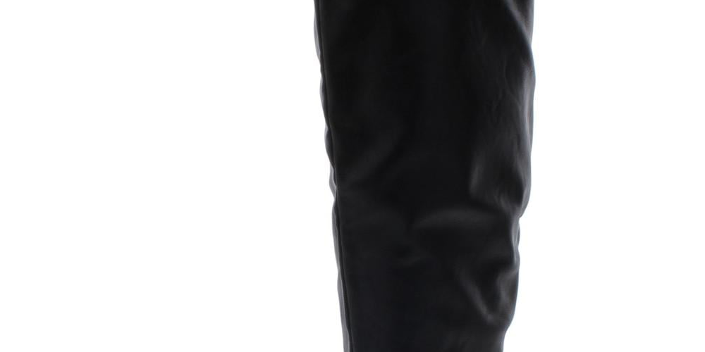 Botas de montaria femininas American Rag Adarra Wide Calf pretas tamanho 6,5 M