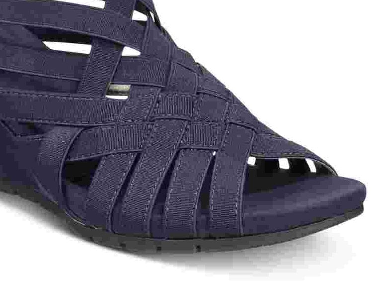 Sandálias femininas Bandolino Gillmiro com tiras casuais e bico aberto, tamanho 9,5 M, azul