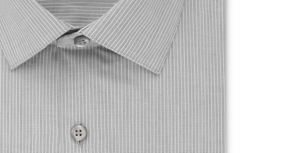 Camisa social masculina Kenneth Cole com gola listrada e ajuste clássico, não passável, cinza, tamanho 18,5 x 34 x 35