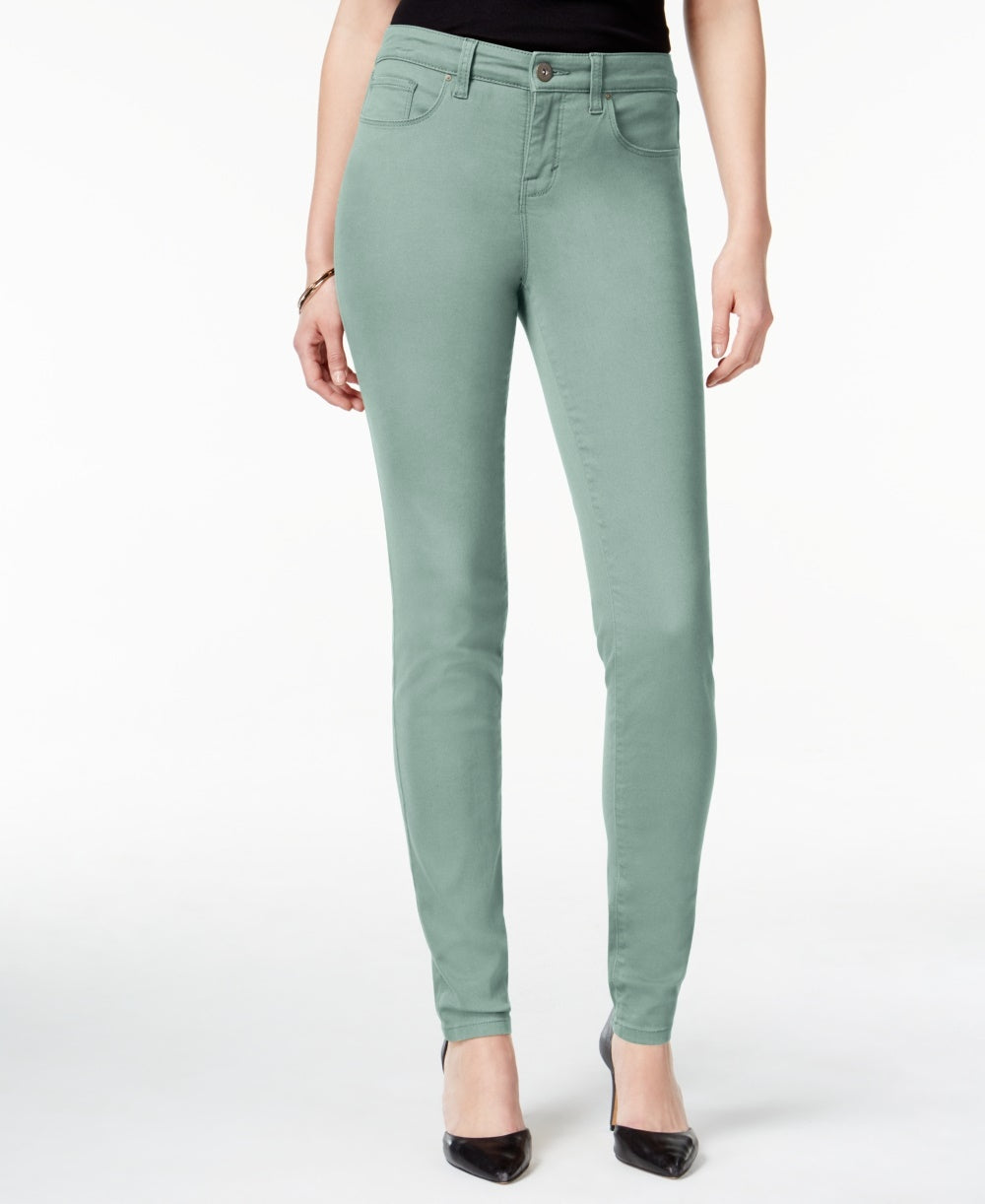 Calça jeans skinny feminina Style &amp; Co Curvy-Fit, verde, tamanho 16