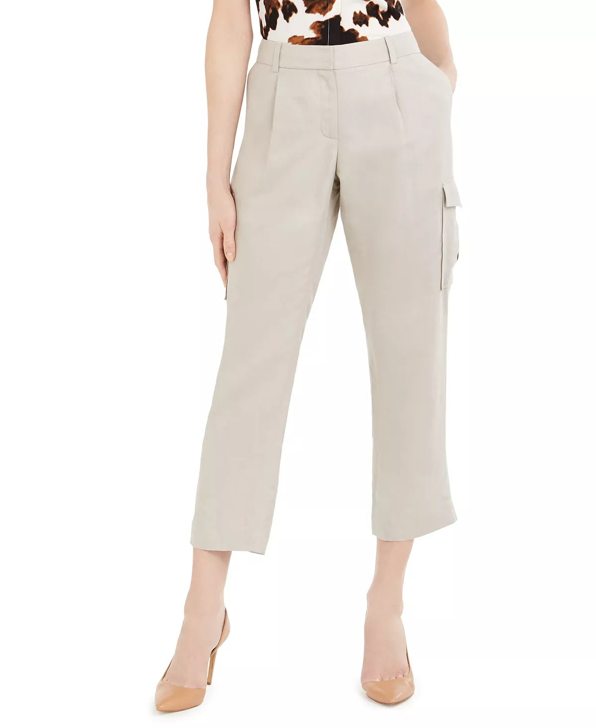 Calça cargo curta feminina Calvin Klein bege tamanho 6