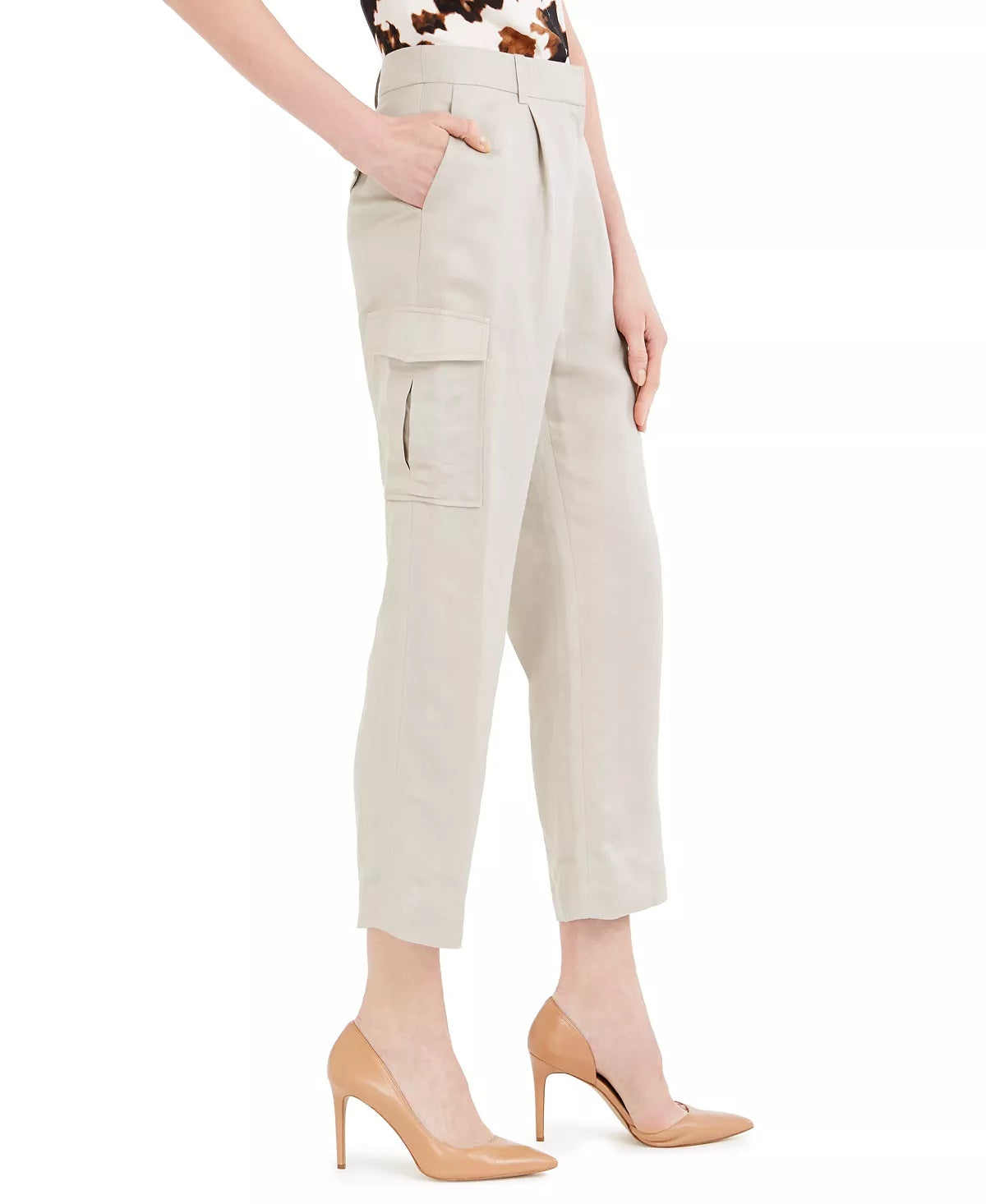 Calça cargo curta feminina Calvin Klein bege tamanho 6