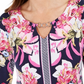 JM Collection Top Feminino com Decote em Forma de Fechadura Azul Tamanho X-S