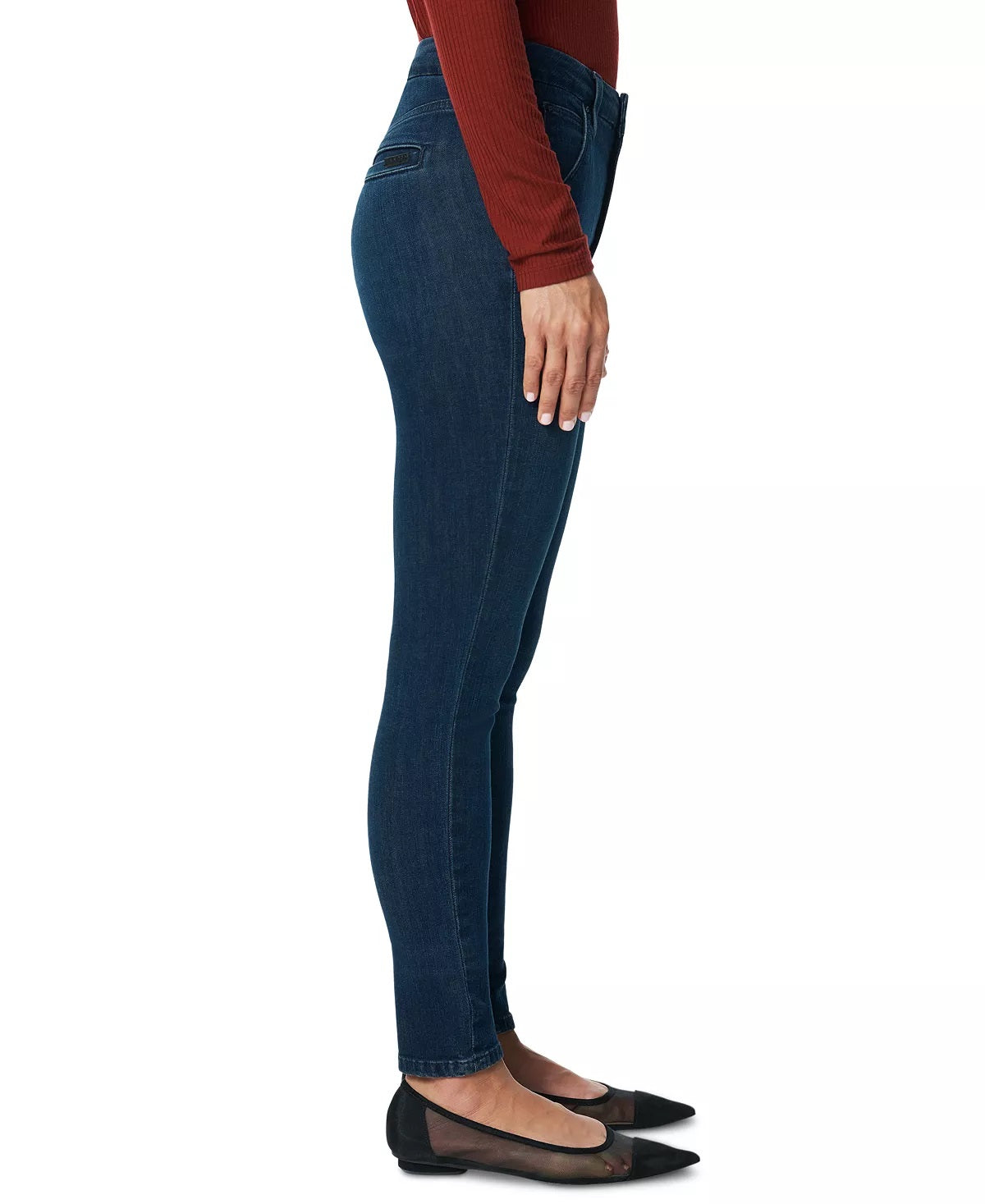 Calça jeans skinny feminina Joe's Jeans com zíper na cintura, azul, tamanho 28