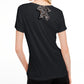 Camiseta feminina lisa com amarração nas costas Maison Jules, preta, tamanho grande