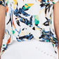 JM Collection Blusa Estampada Feminina Branca Tamanho -PS