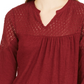 Top curto de renda com ombros de fora feminino Style &amp; Co, vermelho, tamanho P