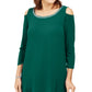 JM Collection Top Feminino com Ombros De fora e Enfeites Verde Tamanho Médio