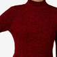 Karen Scott Feminino Malha Canelada Algodão Gola Alta Vermelho Tamanho PL