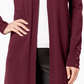 Cardigan feminino com mangas atadas e amarração JM Collection, tamanho vinho, tamanho extragrande